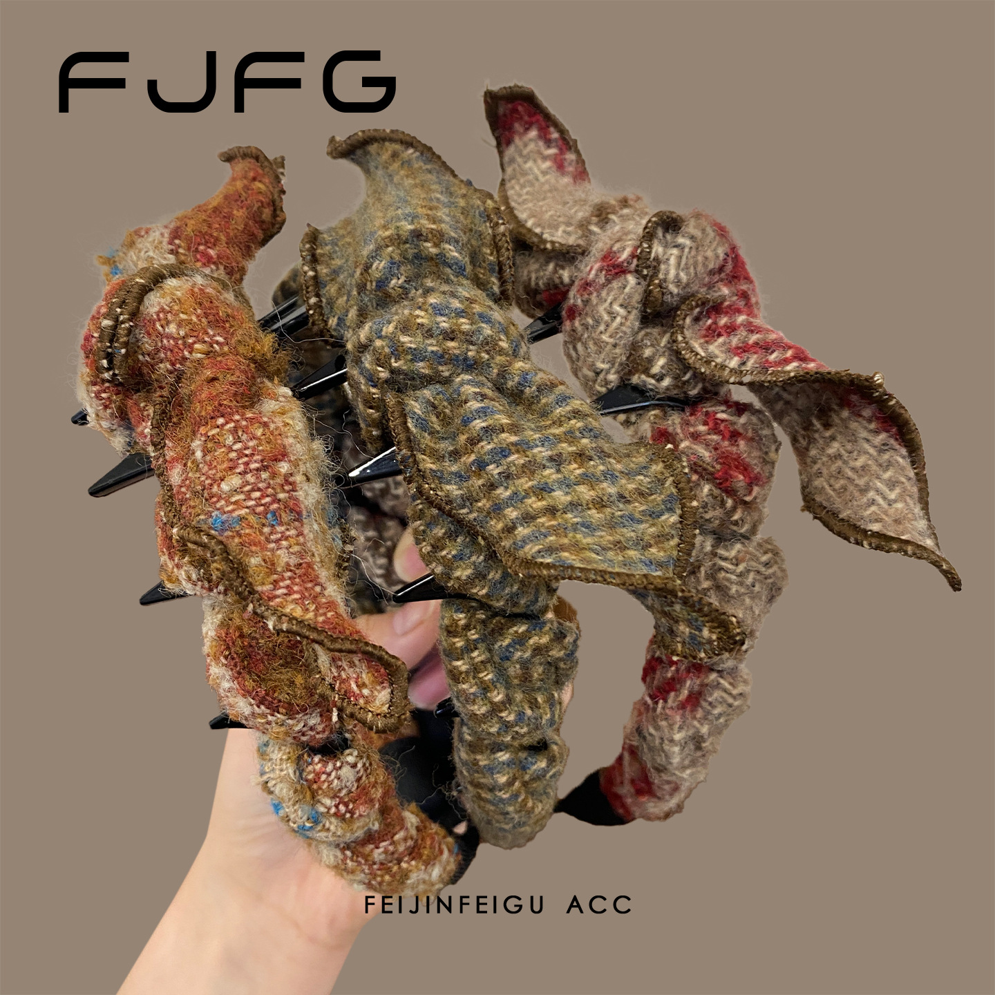 2025年新款波西米亚秋冬编织气质小香风麻花辫发箍宽边复古发捆