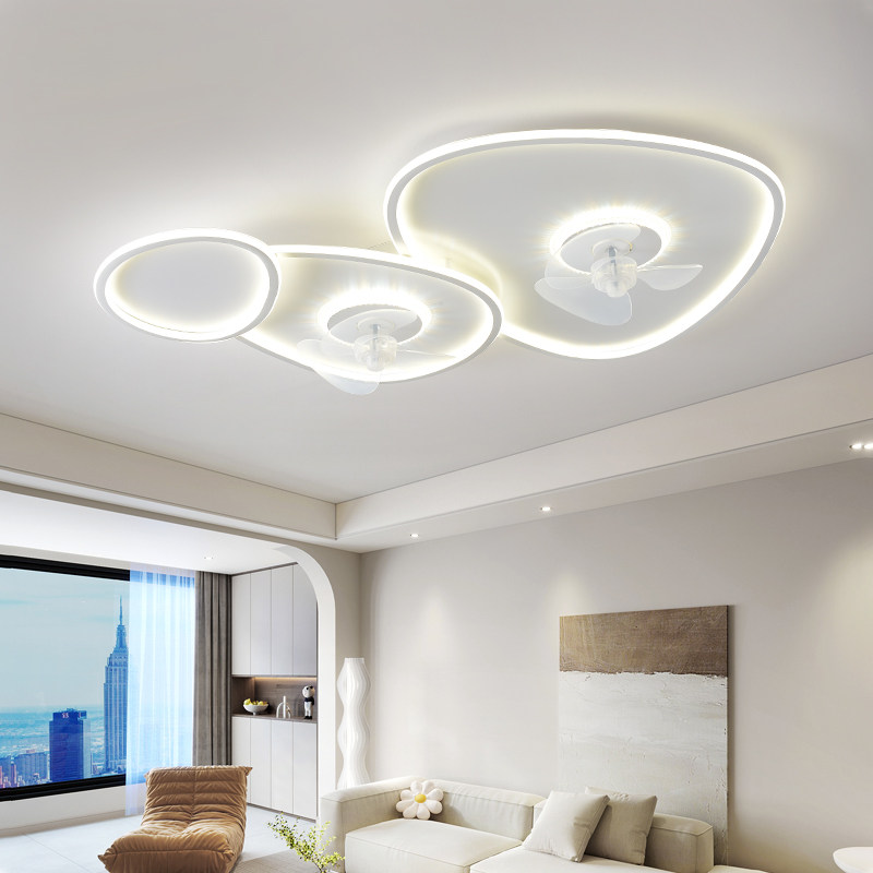 全光谱摇头吸顶风扇灯客厅卧室餐厅书房简约现代静音吊扇带灯风扇