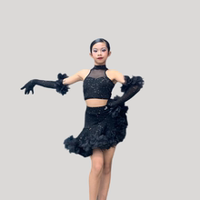 2025新款比赛花服少儿拉丁舞练功服专业艺考考级舞蹈裙女童表演服