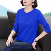 秋衣打底衫 长袖 上衣 纯棉大码 胖mm中年妈妈装 t恤女秋装 2025年新款