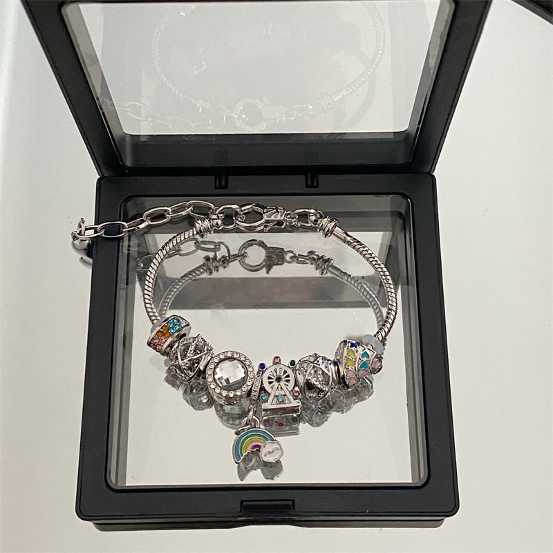 潘家风格跨境热卖缤纷彩虹摩天轮手链女 精品ins小众轻奢串珠手链