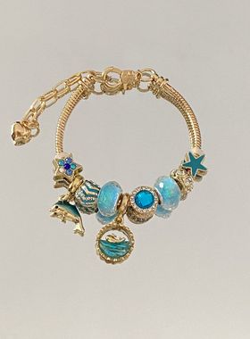 潘家小众轻奢海豚手链精致个性设计感手串复古高级感海洋系列手饰