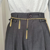 腰链网红挂饰 连衣裙子简约配饰个性 金属腰带女百搭皮带装 饰配衬衫