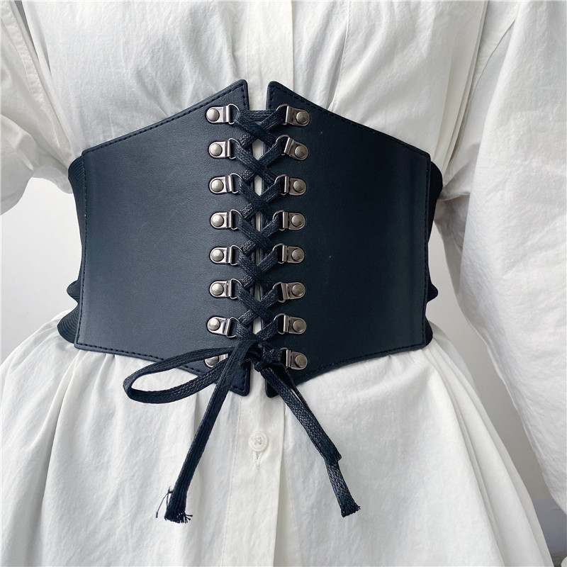 复古弹力配西装韩国百搭风宽腰带