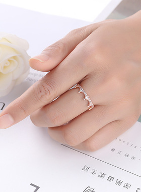 魔法皇冠锆石女士戒指时尚百搭