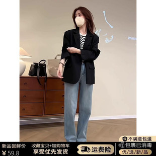 黑色小西装外套女2025早春秋季新款韩系炸街小个子高级感休闲西服