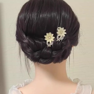 耳边发卡猫眼花朵抓夹女碎发夹高级感迷你小号侧边夹头饰古风发饰