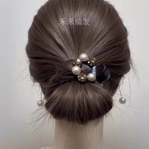 韩式珍珠闪钻小抓夹女发量少