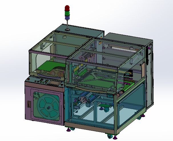 2441全自动包裹纸盒包装机 solidworks非标机械设备3D模型图纸