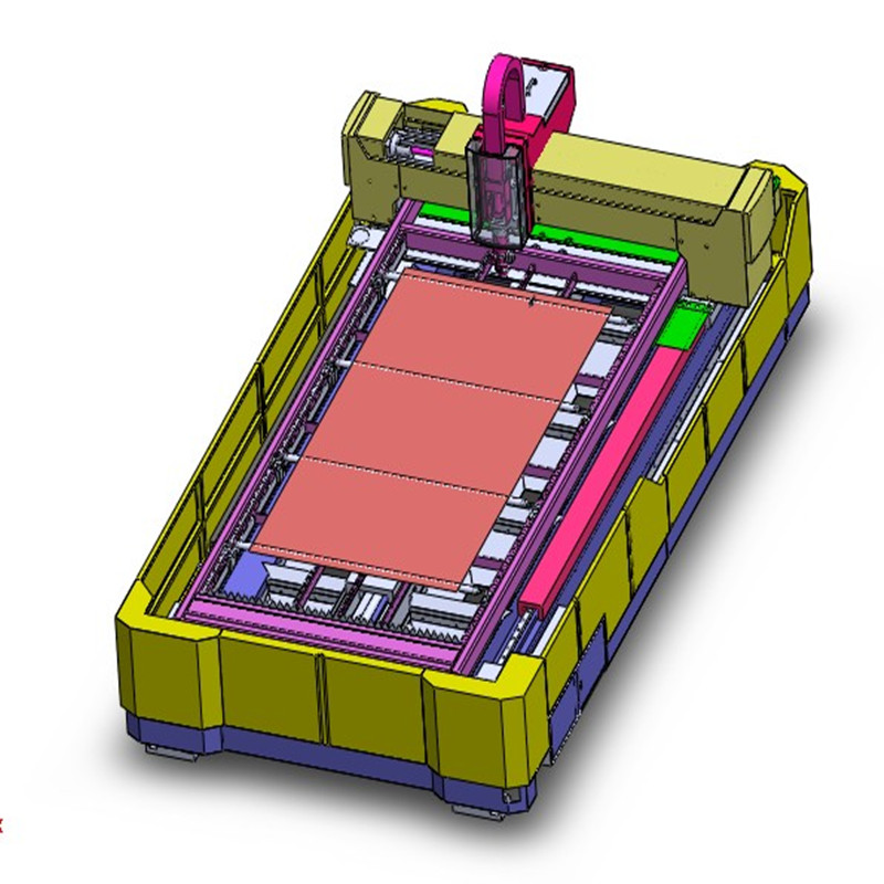 500w光纤激光切割机3D图纸H222 G85 非标自动化设备3D图纸3D特价