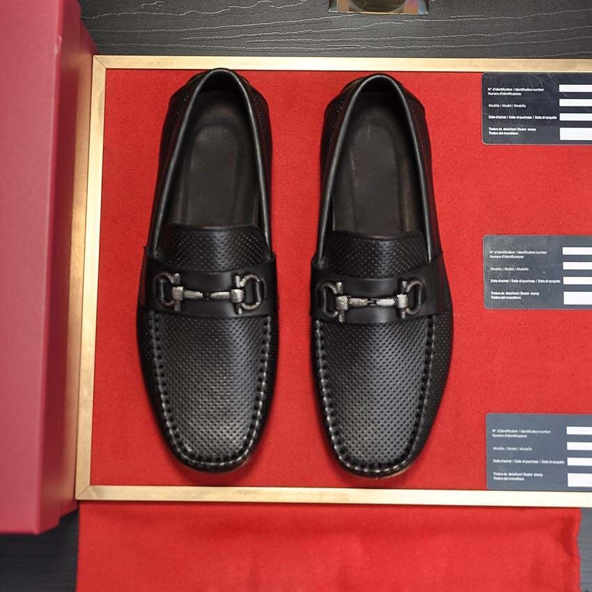 潮牌高端豆豆鞋男士2025年新款夏季冲孔休闲皮鞋真皮一脚蹬乐福鞋,流行男鞋,休闲板鞋,淘宝优惠券,粉丝福利购,淘宝优惠卷