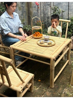 靠背椅竹凳子手工阳台小院竹台