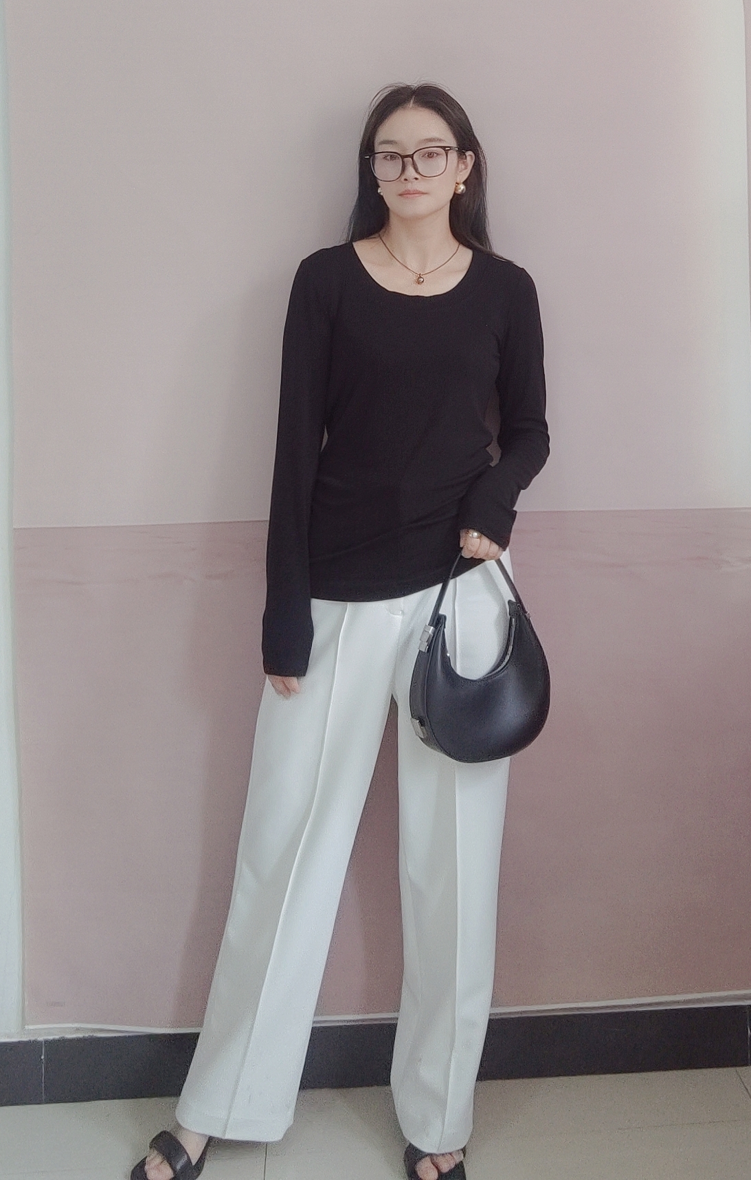 ENTHEHEME天丝羊毛经典B入时髦装饰织标空气长袖T恤打底衫女士