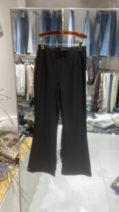 女黑色显瘦微喇裤 裤 休闲西装 欧货202春夏高腰百搭显瘦直筒阔腿裤