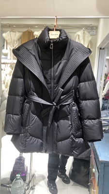 欧货2025冬新款连帽一手长90羽绒服女保暖加厚白鸭绒外套收腰款潮