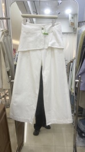 女潮 女欧洲站棉套装 欧货2026春新款 假两件设计感可拆卸屁帘牛仔裤