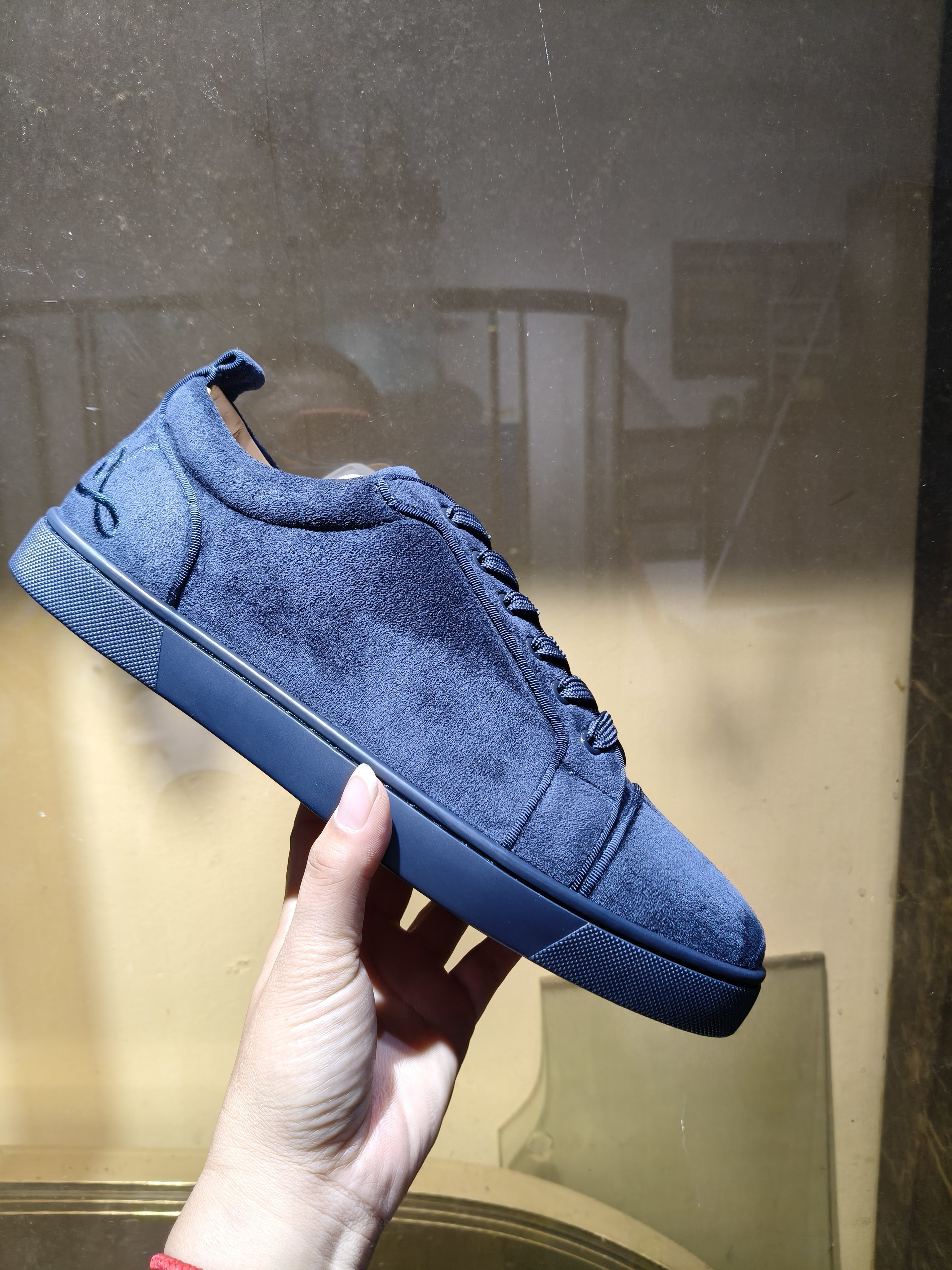 欧美AGZ CL红底男鞋系带休闲运动板鞋真皮蓝色情侣女鞋时尚单鞋酷