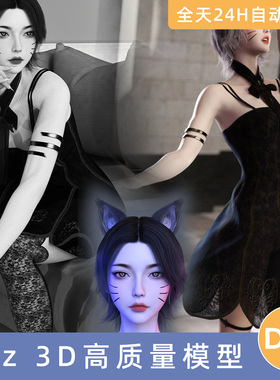 Daz3D素材模型资源人物头发衣服Noki Lirae HD forGenesis9Bundle