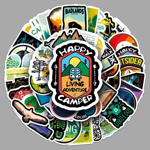 涂鸦张diy不重复汽车贴纸户外摩托车防水不干胶50行李箱旅游