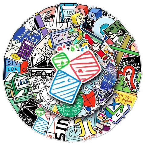 可数学可爱手账原创滴胶卡通手绘贴纸不卡张侵权礼品50公式咕防水