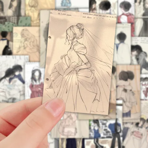 ins风创意校园绘画贴纸个性贴画感氛围青春爆款张笔记本96手机壳