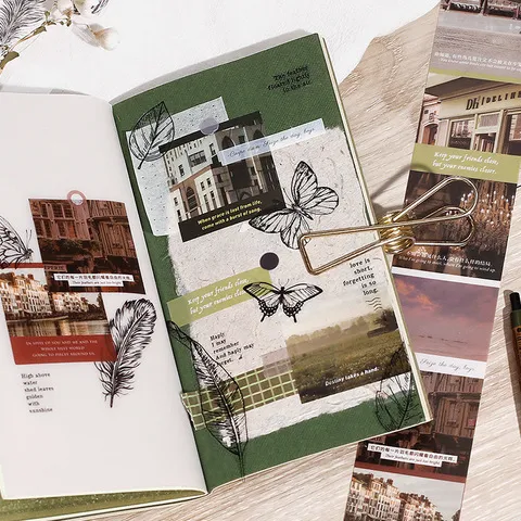 贴纸睡梦手帐油画分装信的恋人PET植物进装饰住中花边梦幻造景条