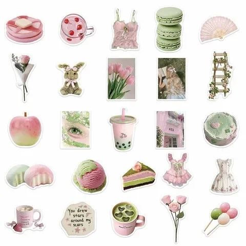 贴纸画Pastel初夏个性张ins风贴画手账50贴纸梦境水杯手机壳