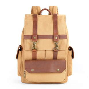 户外勘查包户外防水帆布双肩包欧美复古旅行背包大容量 登山郊游