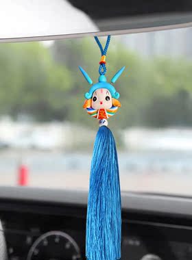 吉兔坊北京兔儿爷软陶车挂