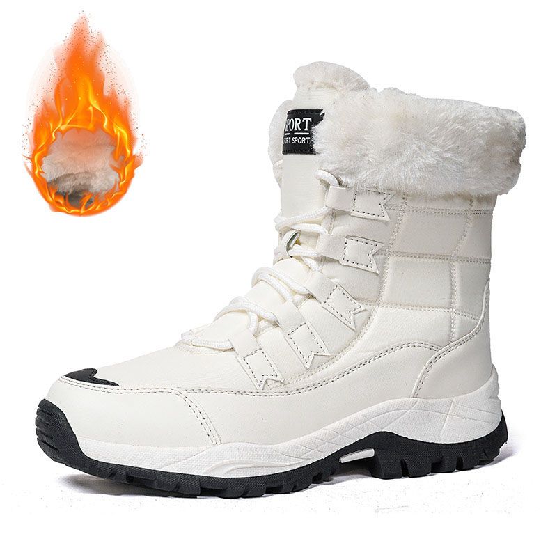 户外长筒靴女冬季妈妈东北雪乡旅游鞋漠河防水防滑加绒保暖雪地靴