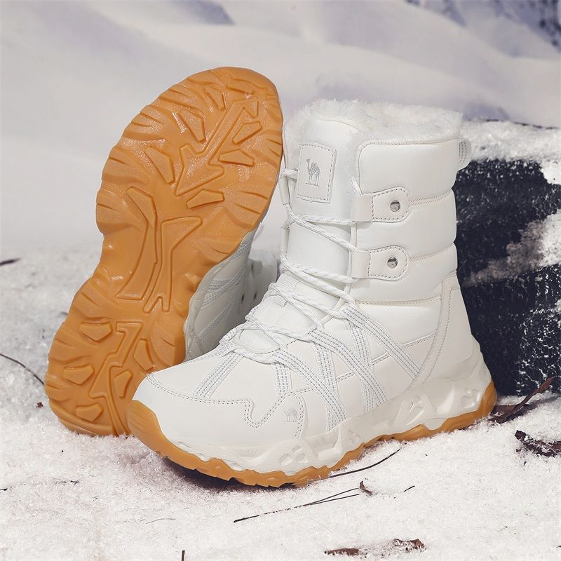 户外长筒靴女冬季妈妈东北雪乡旅游鞋漠河防水防滑加绒保暖雪地靴