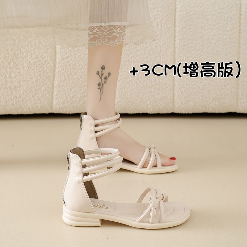 中跟皮凉鞋女夏季外穿时尚厚底休休闲凉鞋
