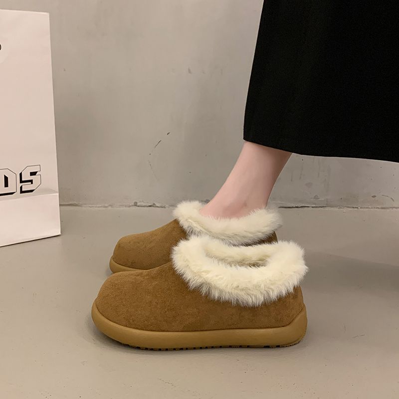 秋冬季棉拖鞋女踩屎感情侣家居家用室内防滑保暖毛毛鞋毛绒月子鞋