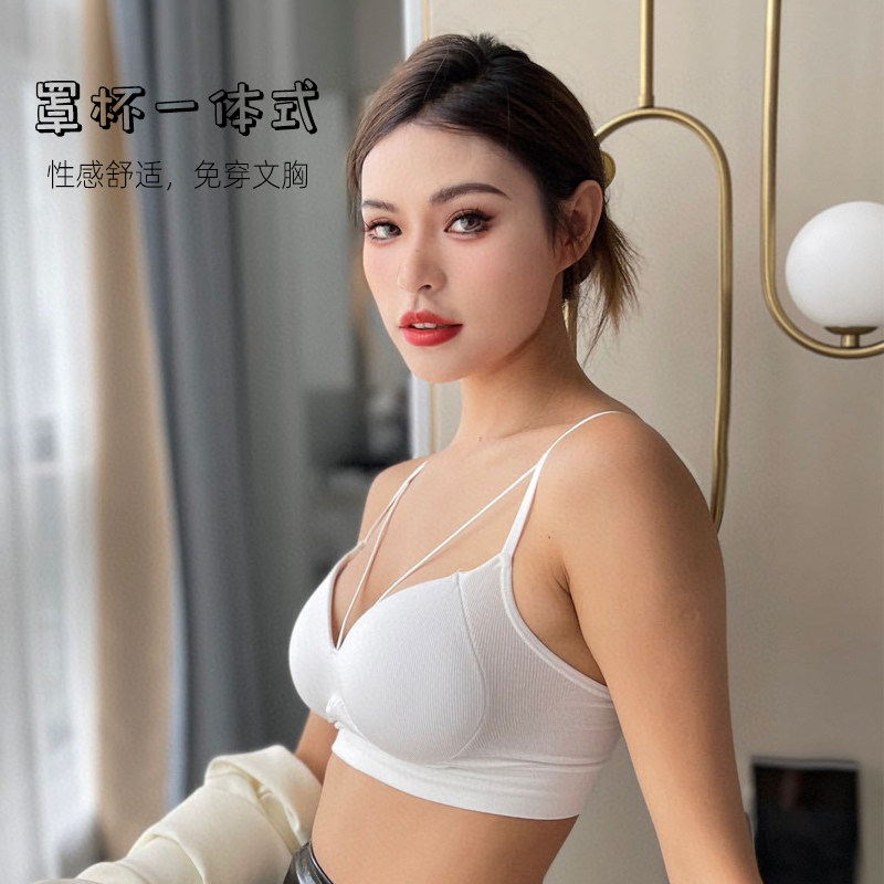 夏季带胸垫美背内衣港味纯欲打底抹胸