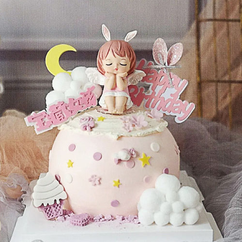 女孩儿童烘焙摆件公主生日蛋糕