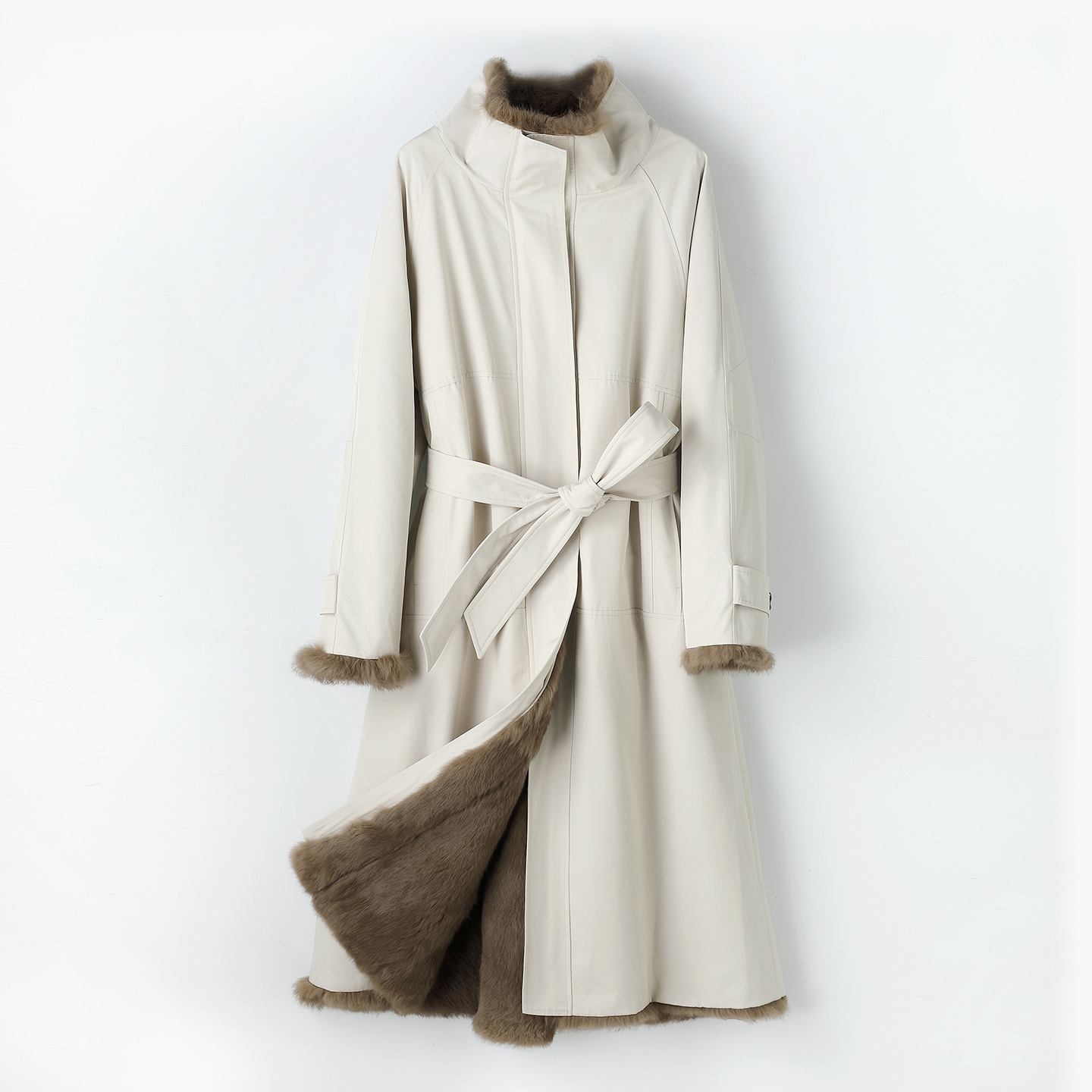 两面穿派克服獭兔毛皮草大衣2025冬季加长款加绒加厚外套女欧美风