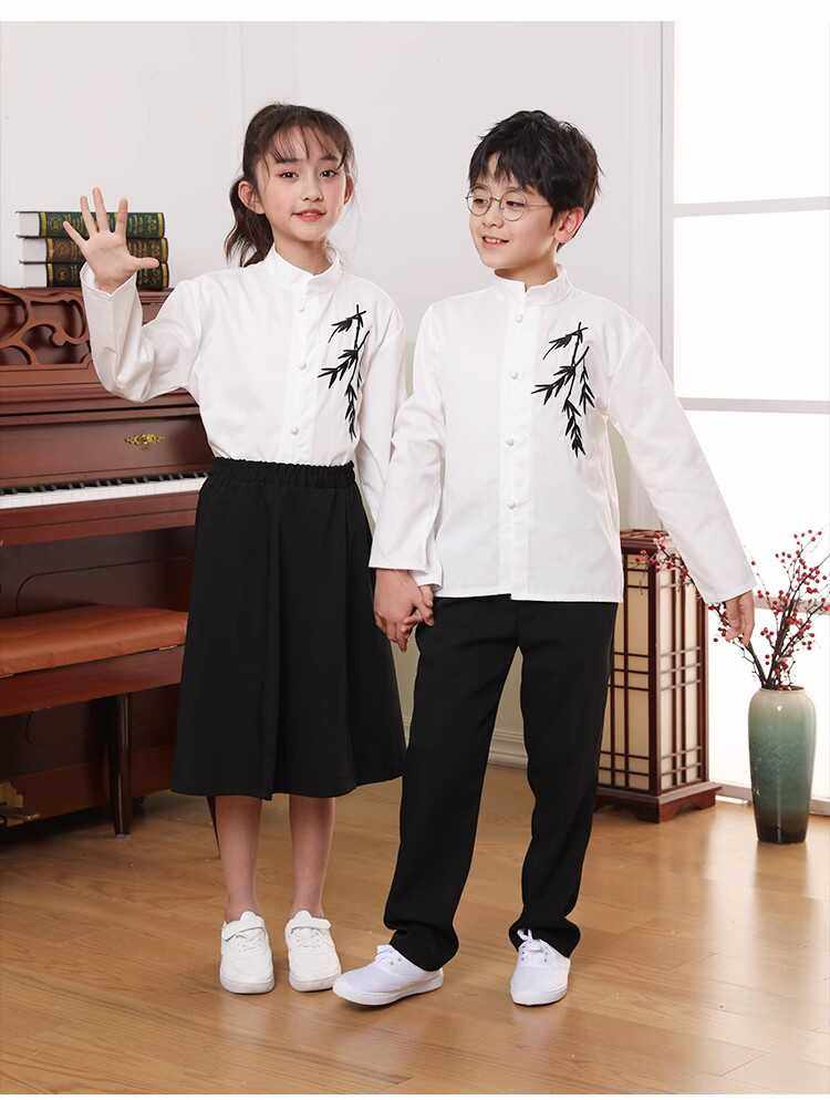 毕业照班服高中生女长裙套装民国风初中生诗歌朗诵合唱演出服