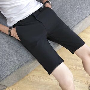 韩版修身黑色短裤男学生五分裤夏季小脚裤休闲西裤发型师工作男裤