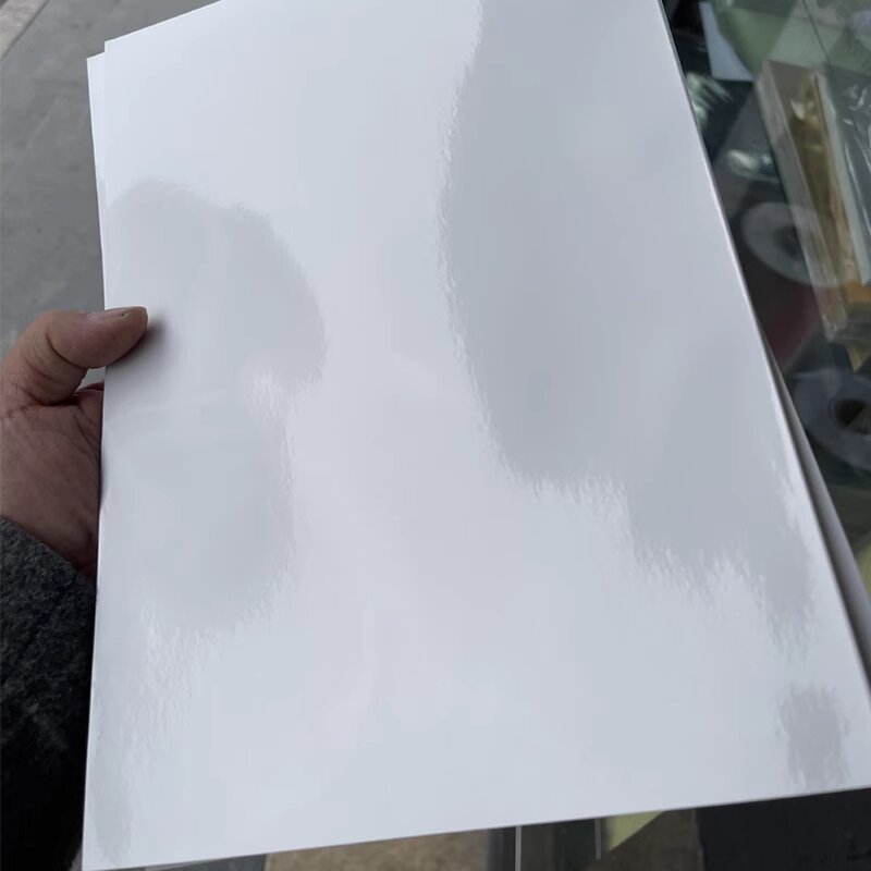 5丝珠光膜不干胶激光打印UV彩印亮白光白背胶防水防刮撕不破标贴