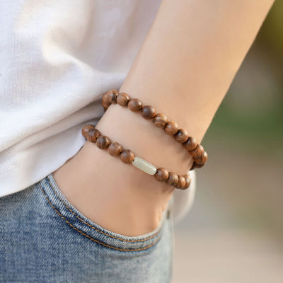 原创设计越南黄花梨木珠手串古风简约檀香木质男女多圈手链饰品