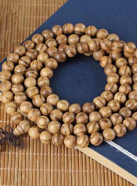 越南沉香108颗佛珠手串黑