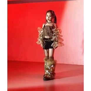 女童爵士舞服装沙丘废土风少儿jazz嘻哈女团走秀表演街舞儿童潮服