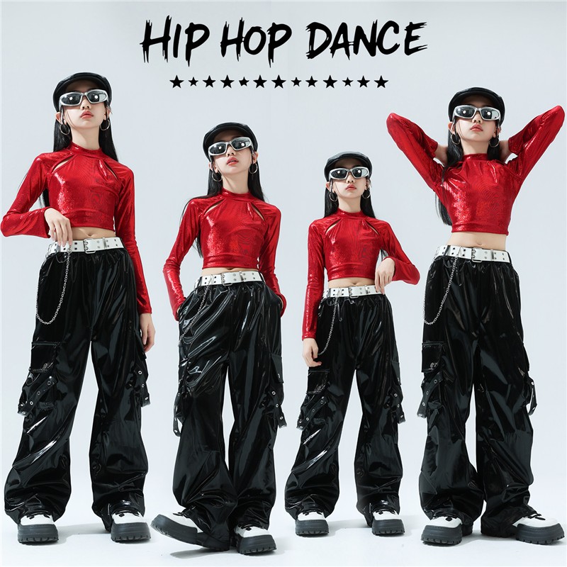 女童爵士舞服装jazz潮酷时髦舞蹈练功走秀潮服套装幼儿街舞演出服
