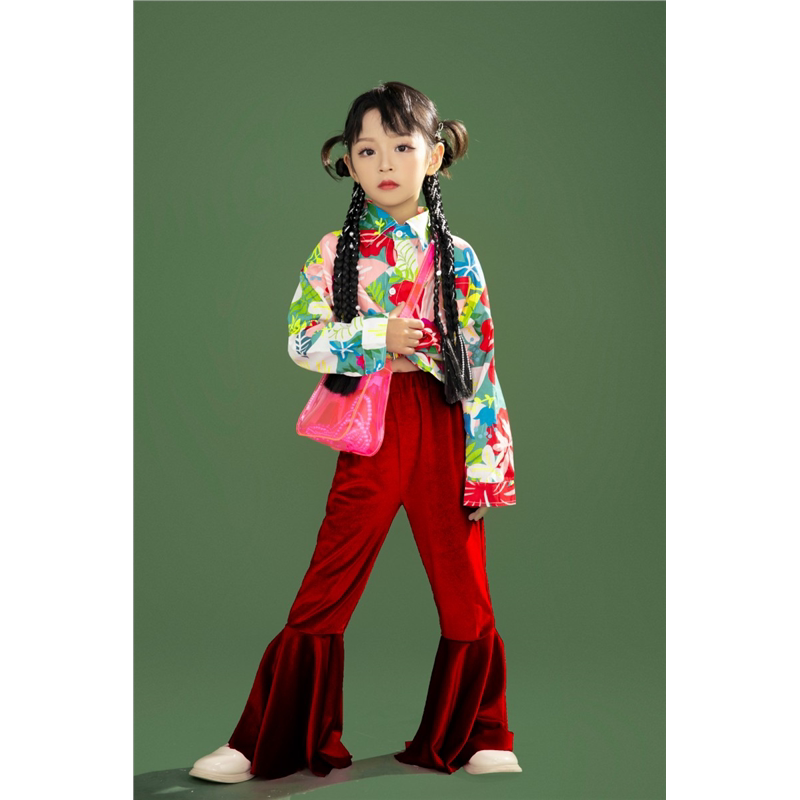 女童怀旧复古港风潮服7080年代舞台走秀演出服拍摄艺术照主题服装