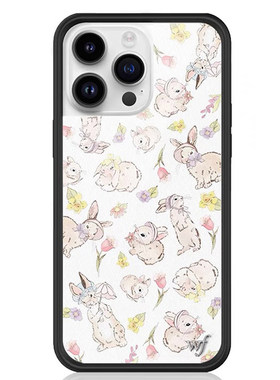 精版Cindy Kimberly鞠婧祎同款欧美wf苹果15适用iPhone14ProMax壳13小兔子Bunnies and Bonnets防摔手机壳17