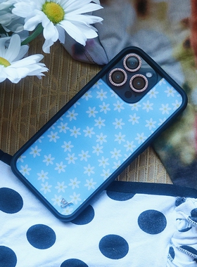 wildflow蓝色雏菊Blue Daisy手机壳苹果16Pro壳适用iPhone16/15/14/Pro/Max/Plus欧美wf野花壳清新防摔17
