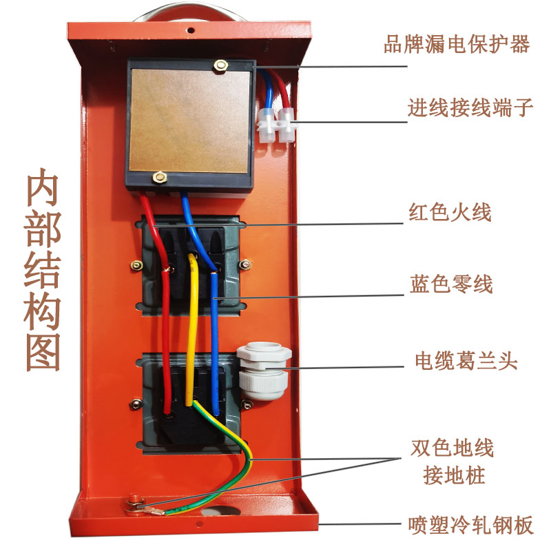 手提式小电箱铁箱临时移动便携式220V双五孔插座防摔建筑工地装修 五金/工具 电工电器成套设备 原图主图