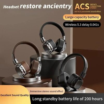 Retro rendy Wireless Headphone Bluetooth 5.3 Long Battery Li