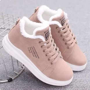 New Winter Velvet Flat Sneakers for Women Fashionable and Co