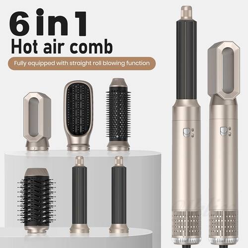 6-in-1 Hair Massage Curler Brush Styling Blow drying Profess